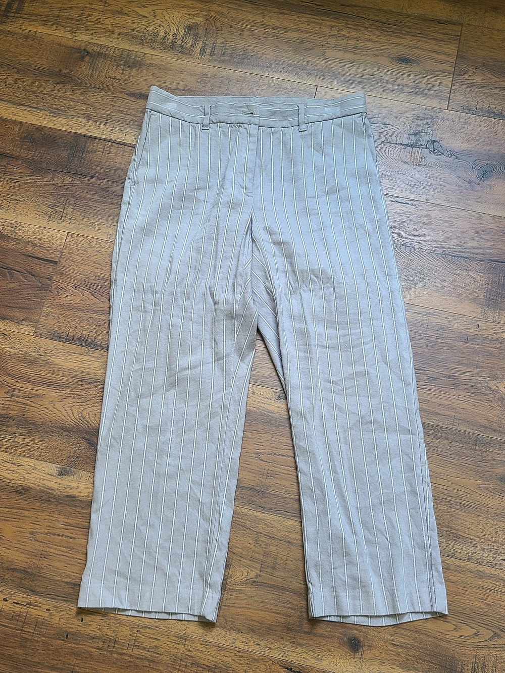 J. Jill Beige Pinstripe Trousers